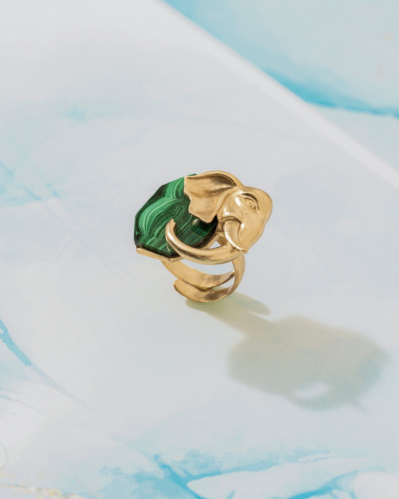Ele Malachite Gold Ring - CiceroniRingUnbent