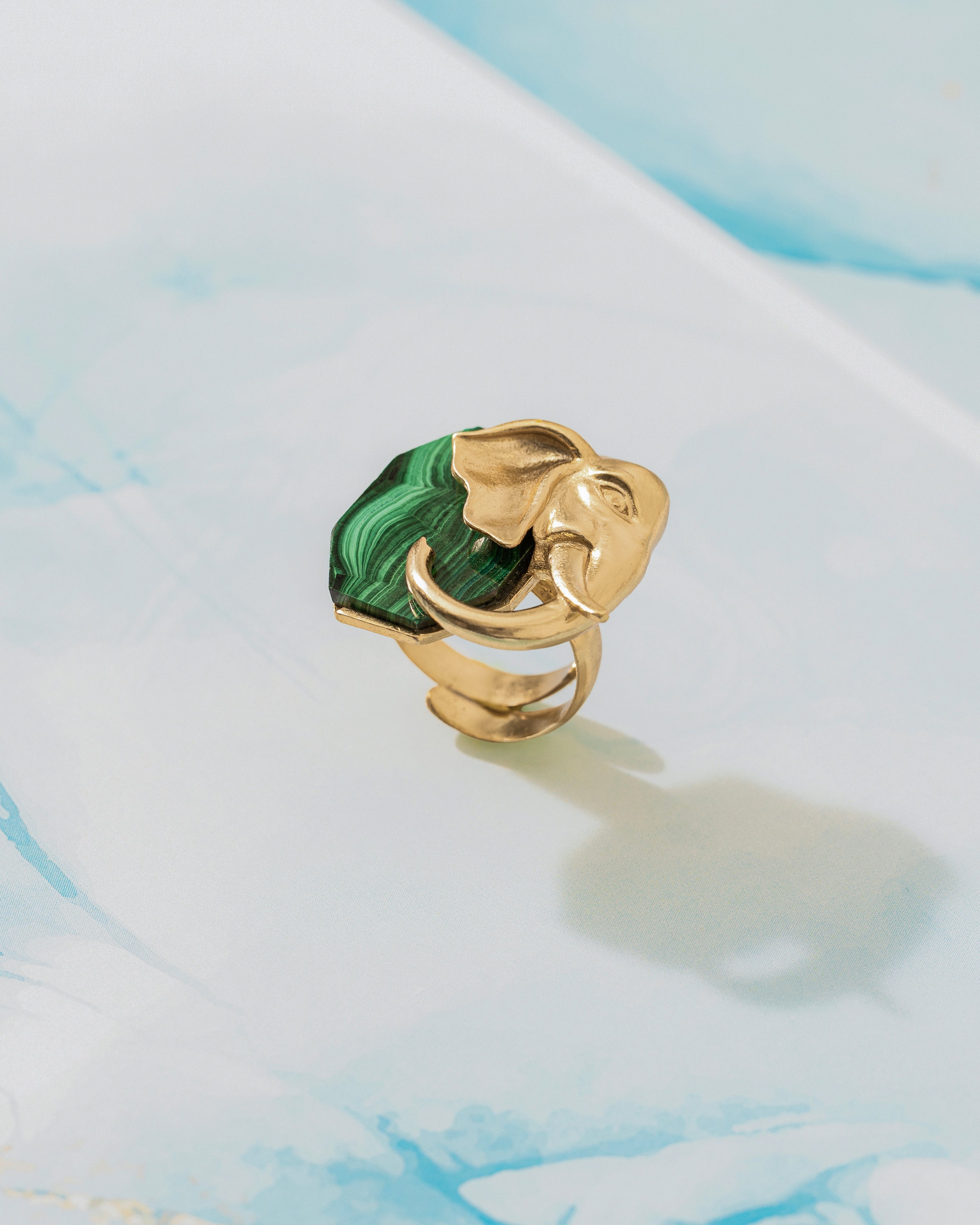 Ele Malachite Gold Ring - CiceroniRingUnbent