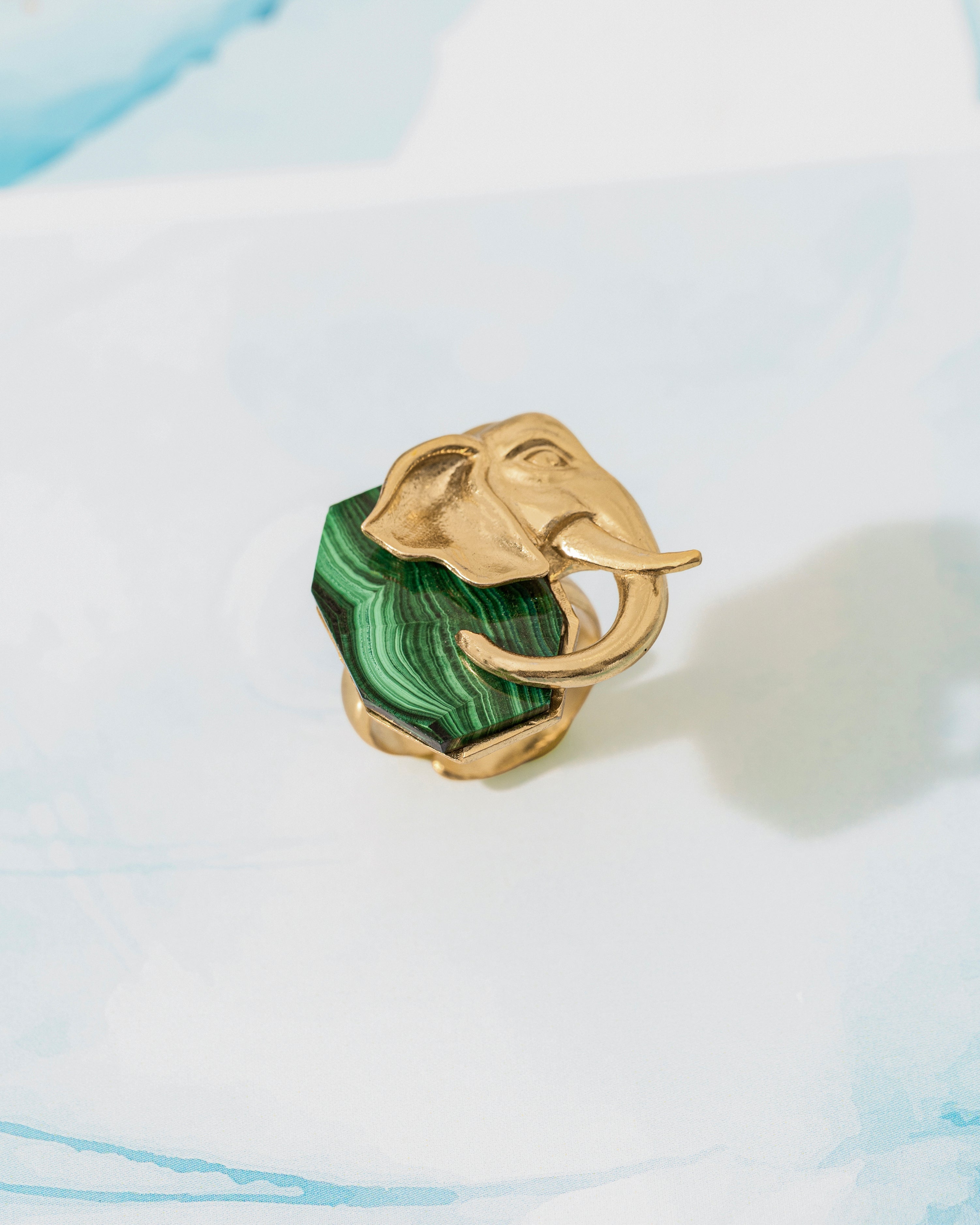 Ele Malachite Gold Ring - CiceroniRingUnbent