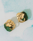 Ele Malachite Gold Studs - CiceroniEarringUnbent