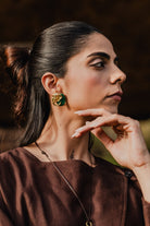 Ele Malachite Gold Studs - CiceroniEarringUnbent