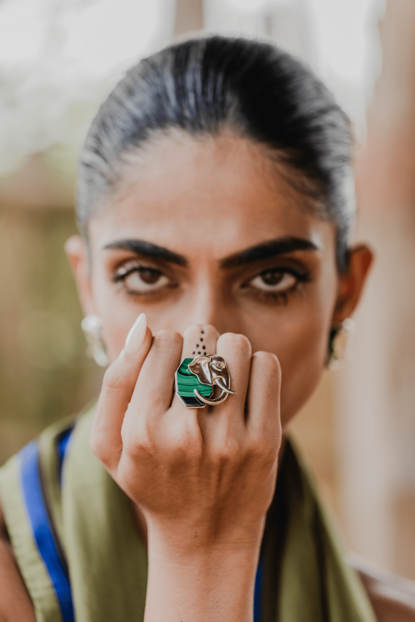 Ele Malachite Silver Ring - CiceroniRingUnbent