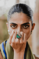 Ele Malachite Silver Ring - CiceroniRingUnbent