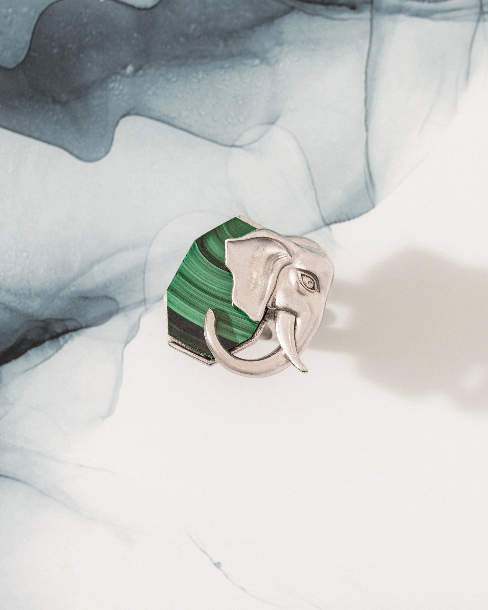 Ele Malachite Silver Ring - CiceroniRingUnbent