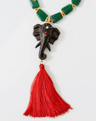 Elephant Lariat in Ebony - CiceroniNecklaceUnbent