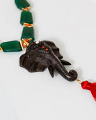 Elephant Lariat in Ebony - CiceroniNecklaceUnbent