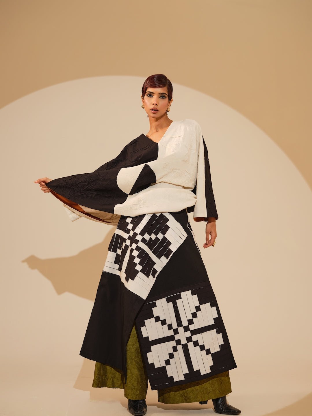 Ember Skirt - Black amd Natural - CiceroniSkirtsStoique