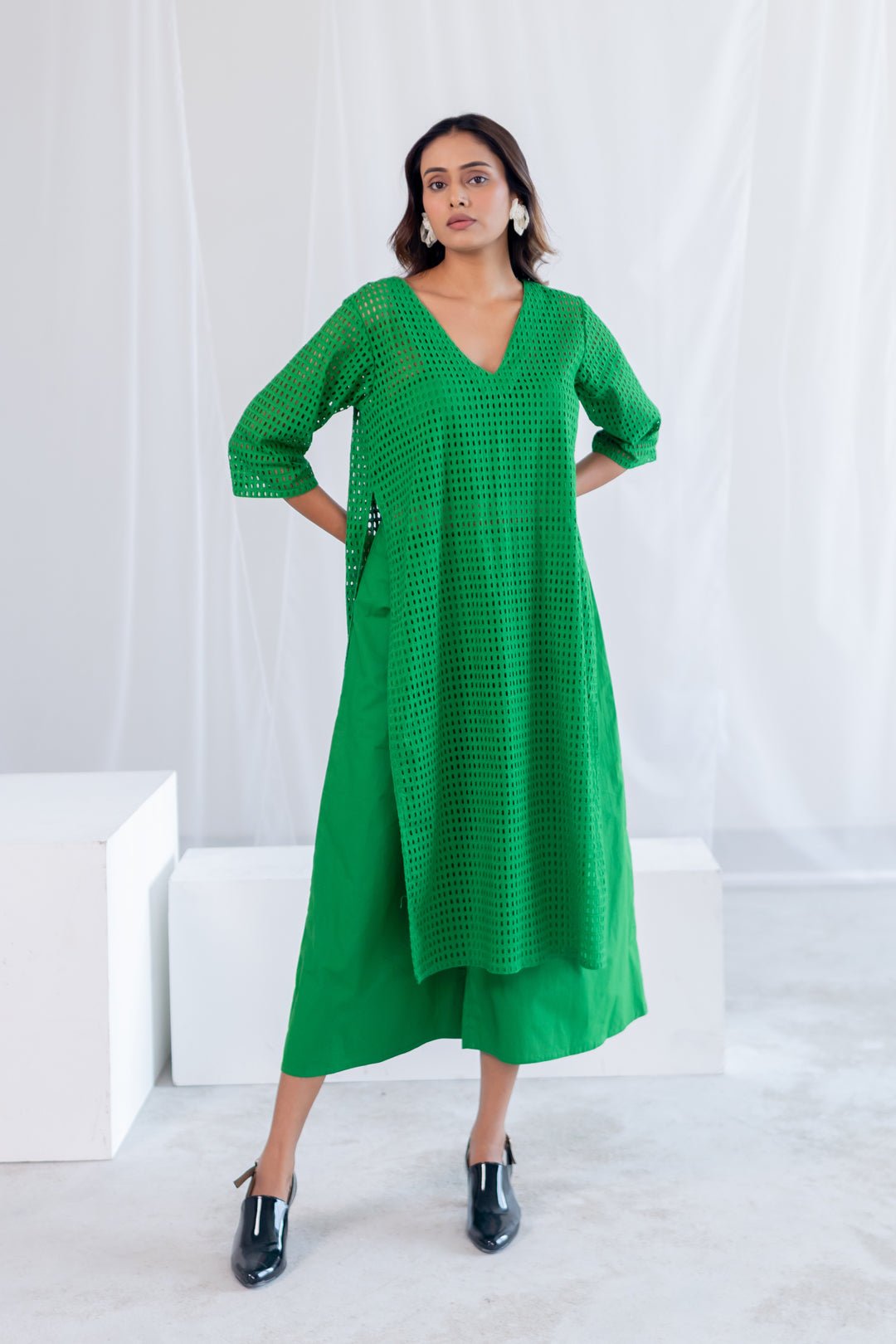Emerald Eyelet Kurta - CiceroniKurta, Everyday WearSilai Studio