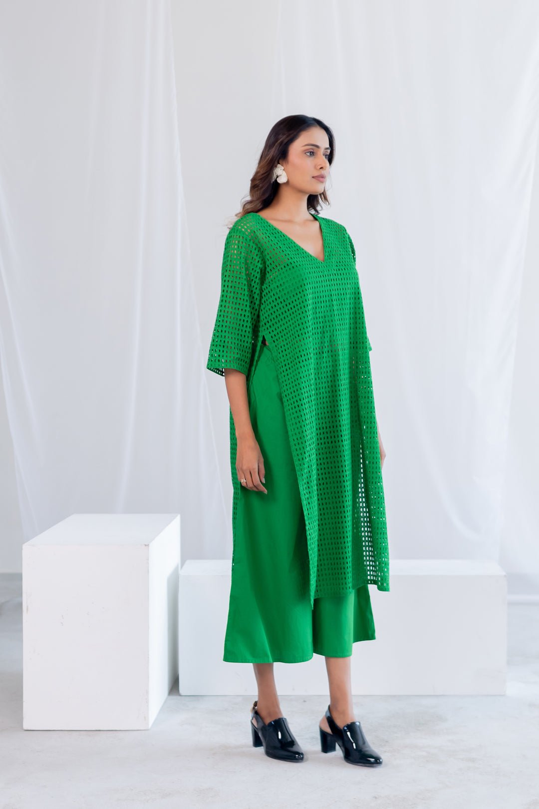 Emerald Eyelet Kurta - CiceroniKurta, Everyday WearSilai Studio