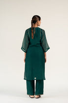 Emerald Green Kurta Set with Shama Odhani - CiceroniKurta Set, Festive WearNirjara