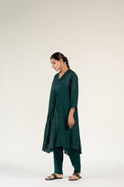 Emerald Green Maheem Kurta (Set of 2) - CiceroniKurta Set, Festive WearNirjara