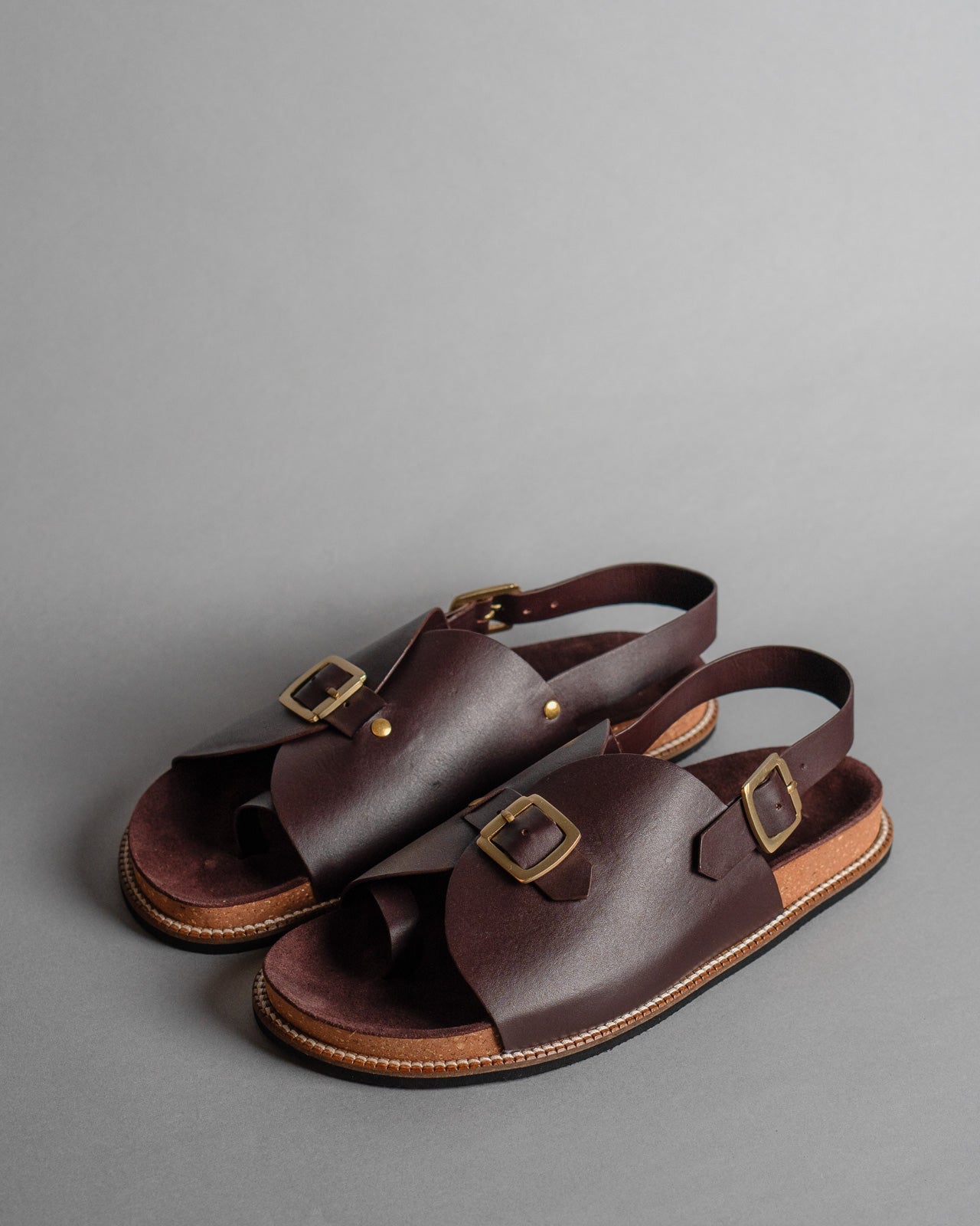 Envelope Cork Sandals SB - Men's Sandals in Burgundy - CiceroniSandalsSlomotion