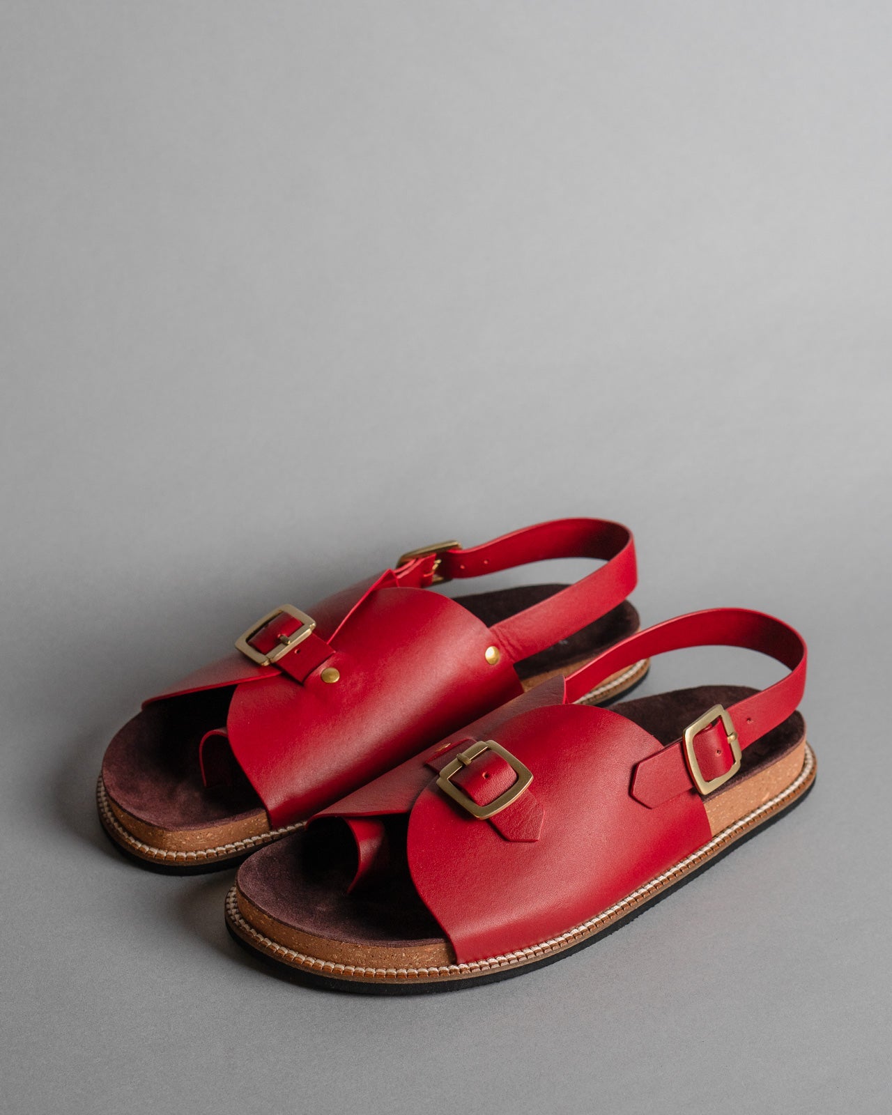 Envelope Cork Sandals SB - Men's Sandals in Red - CiceroniSandalsSlomotion