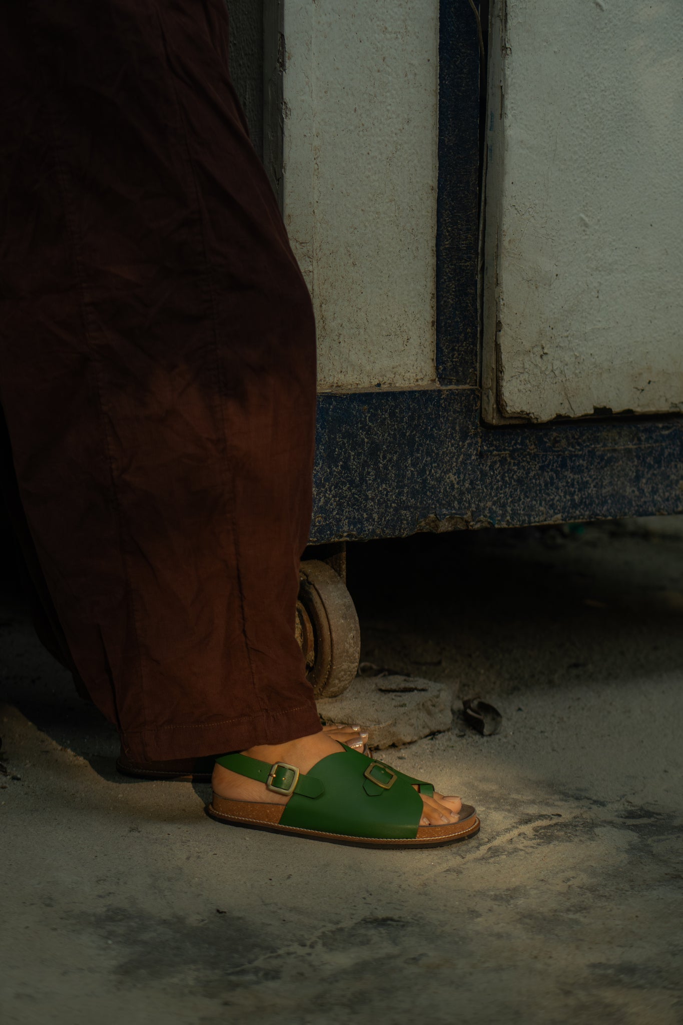 Envelope Cork Sandals SB - Women's Sandals in Green - CiceroniSandalsSlomotion