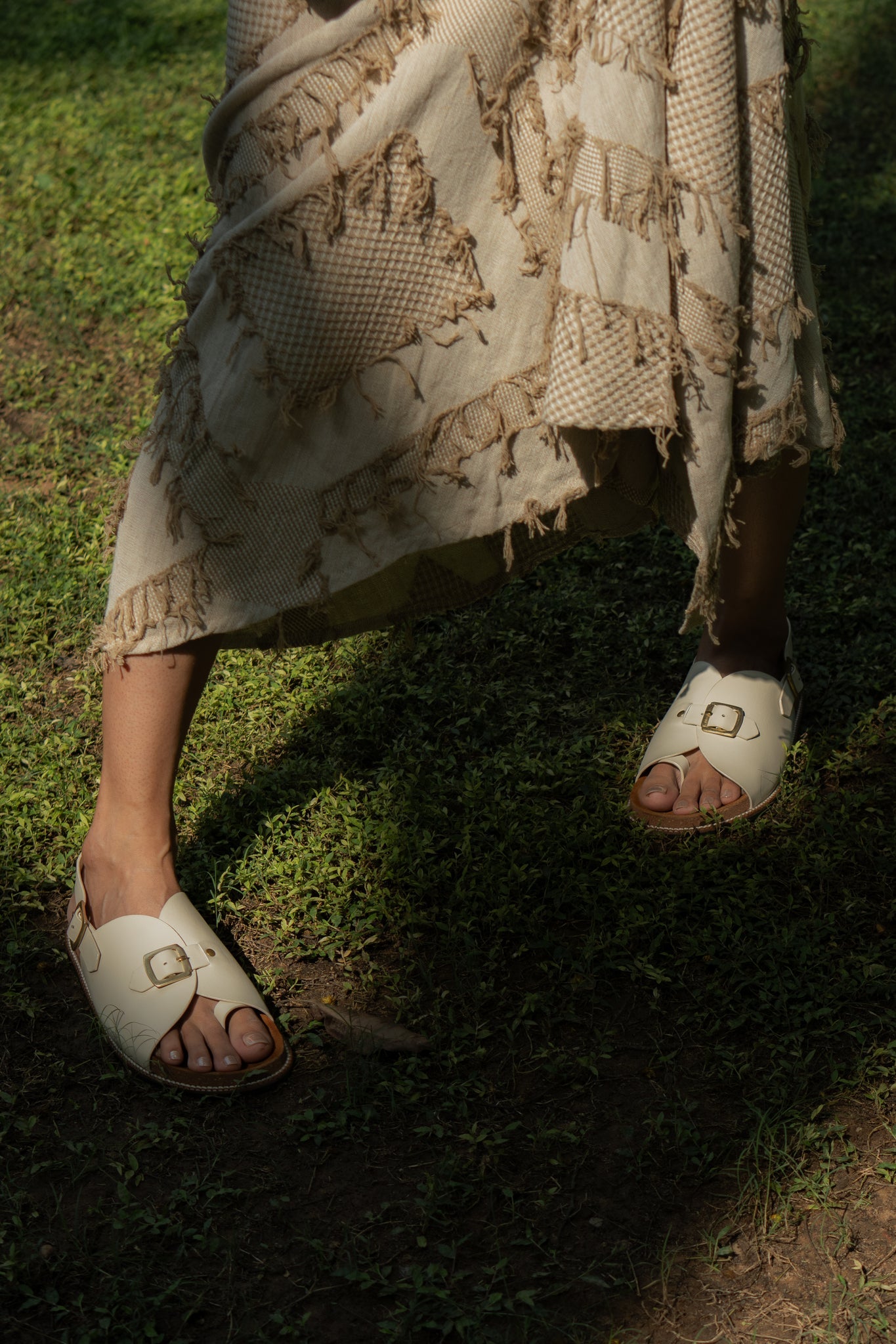Envelope Cork Sandals SB - Women's Sandals in Ivory - CiceroniSandalsSlomotion