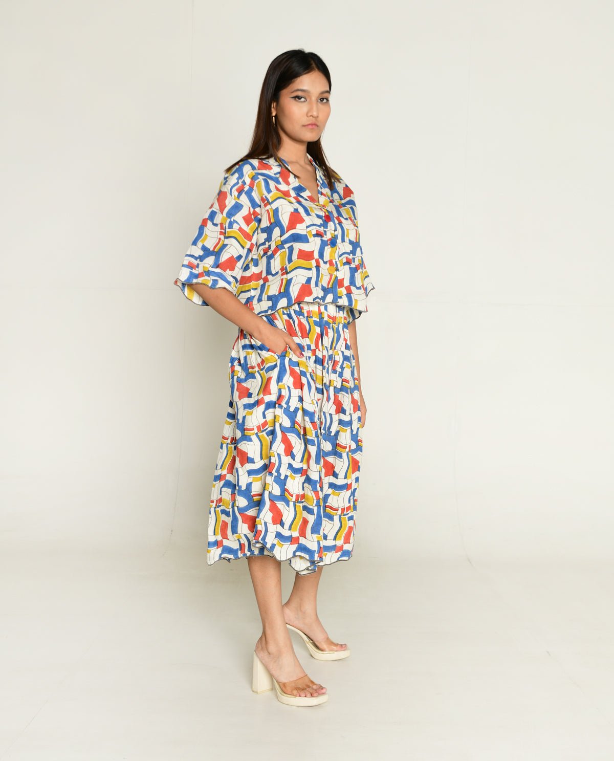 Escher Co-Ord Shirt With Skirt - CiceroniCo-ord SetRias Jaipur