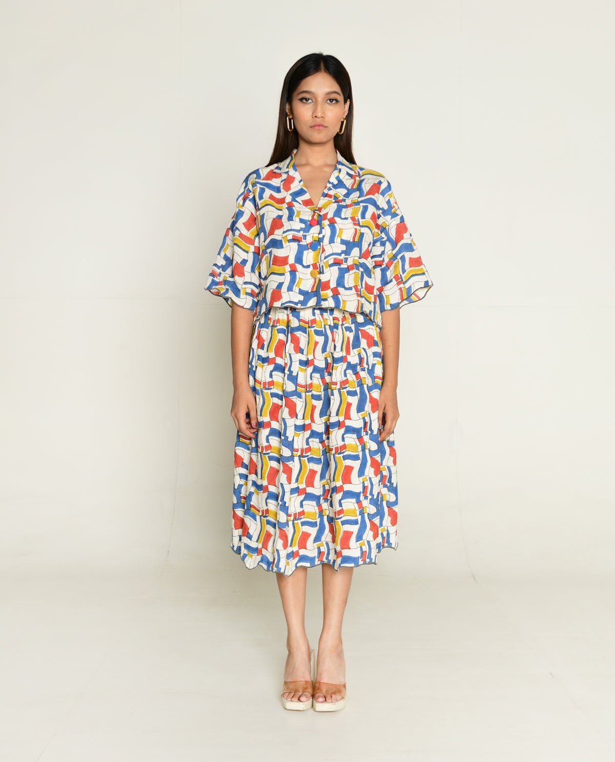 Escher Co-Ord Shirt With Skirt - CiceroniCo-ord SetRias Jaipur