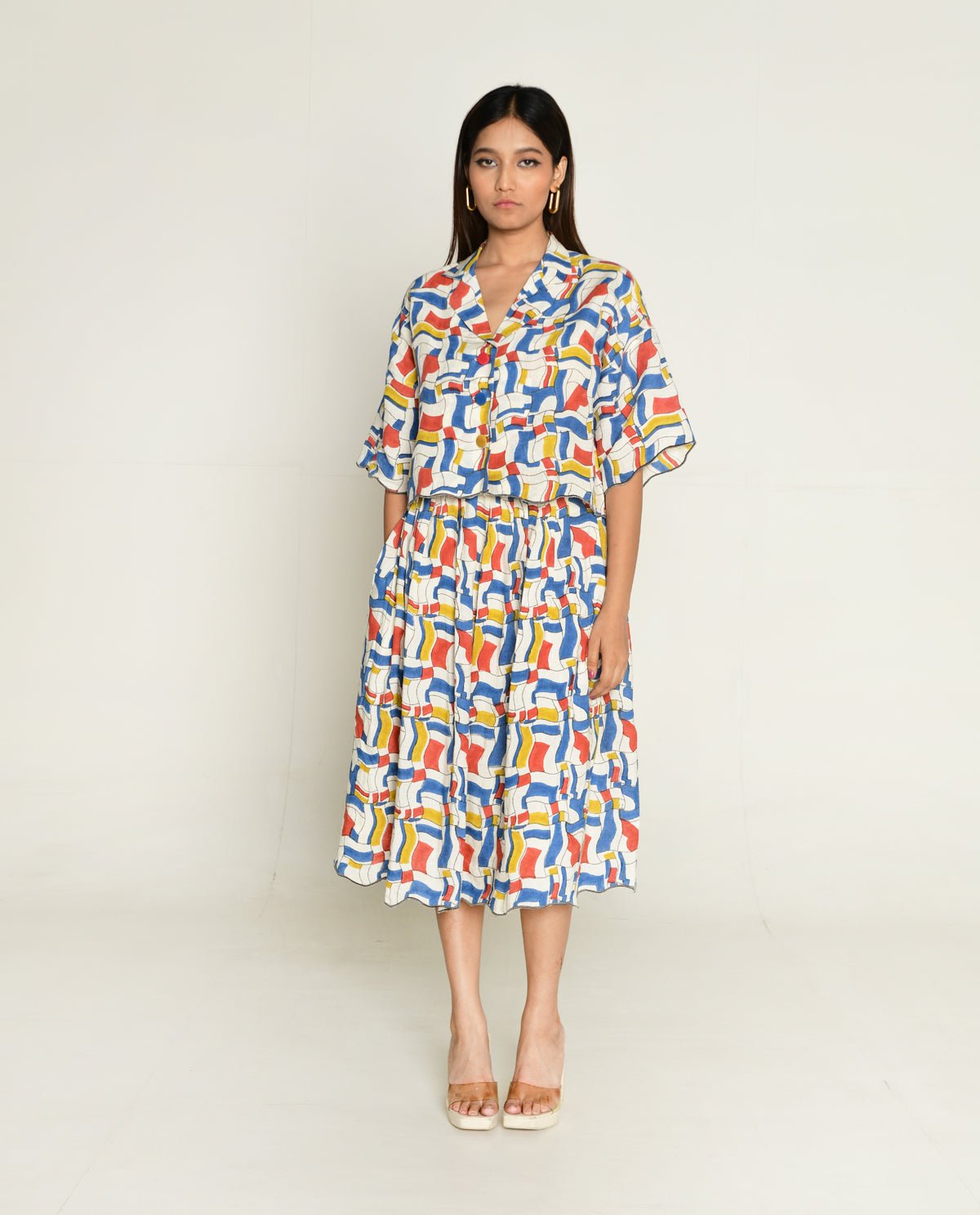 Escher Co-Ord Shirt With Skirt - CiceroniCo-ord SetRias Jaipur
