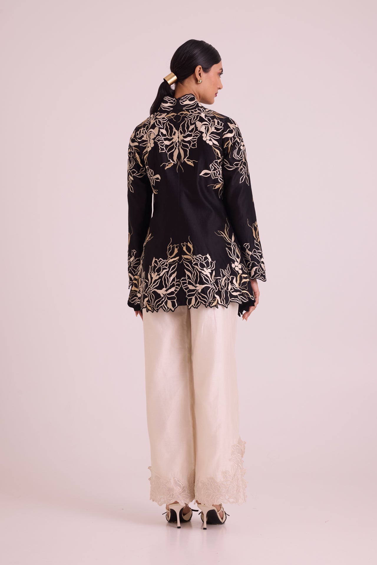 Farah - Tendril Wrap Blazer & Cutwork Pants - CiceroniJacket SetMadder Much