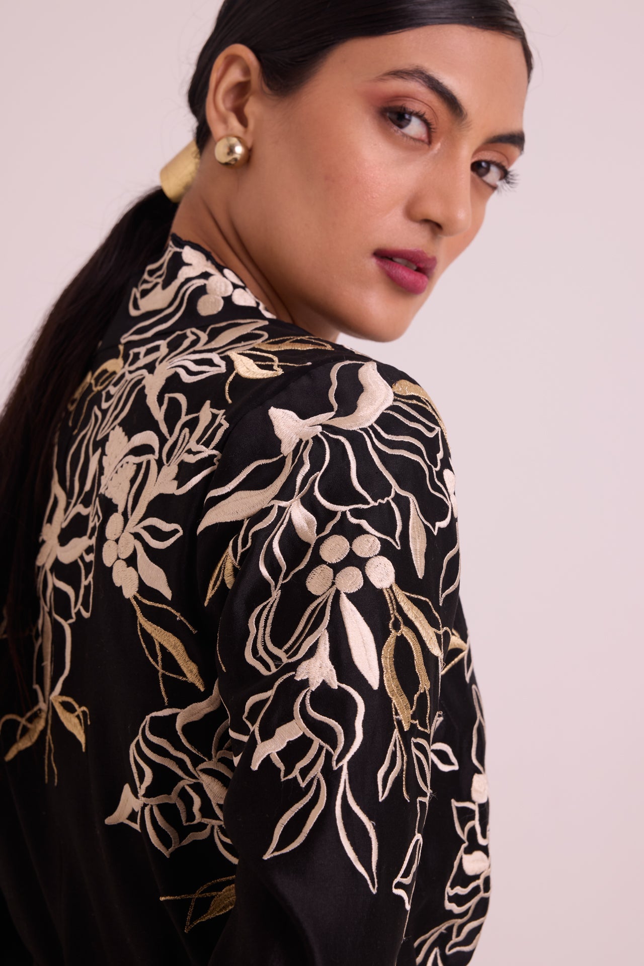 Farah - Tendril Wrap Blazer & Cutwork Pants - CiceroniJacket SetMadder Much