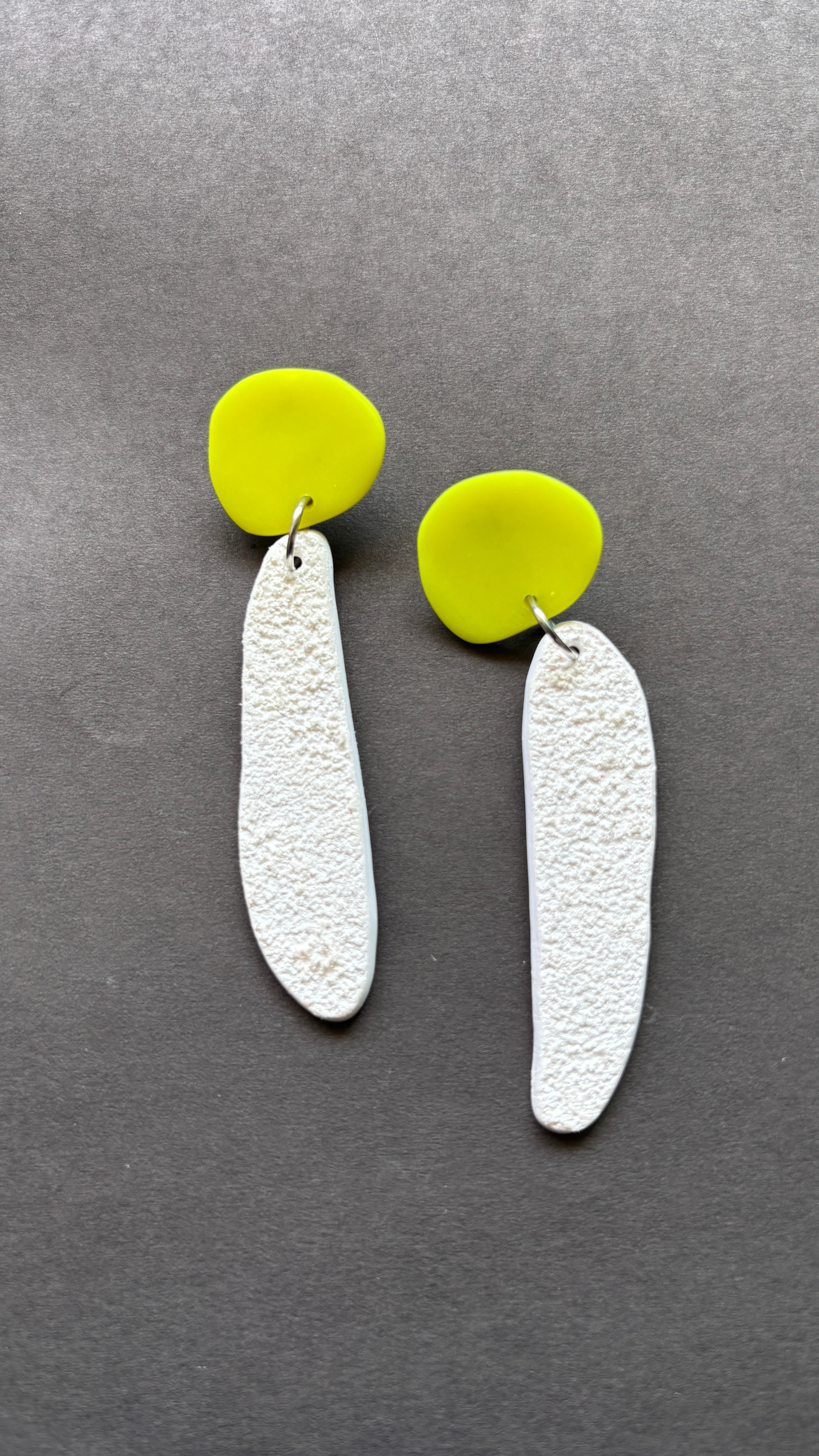 Fem Quads - Neon Yellow and White - CiceroniEarringsColoured Ears
