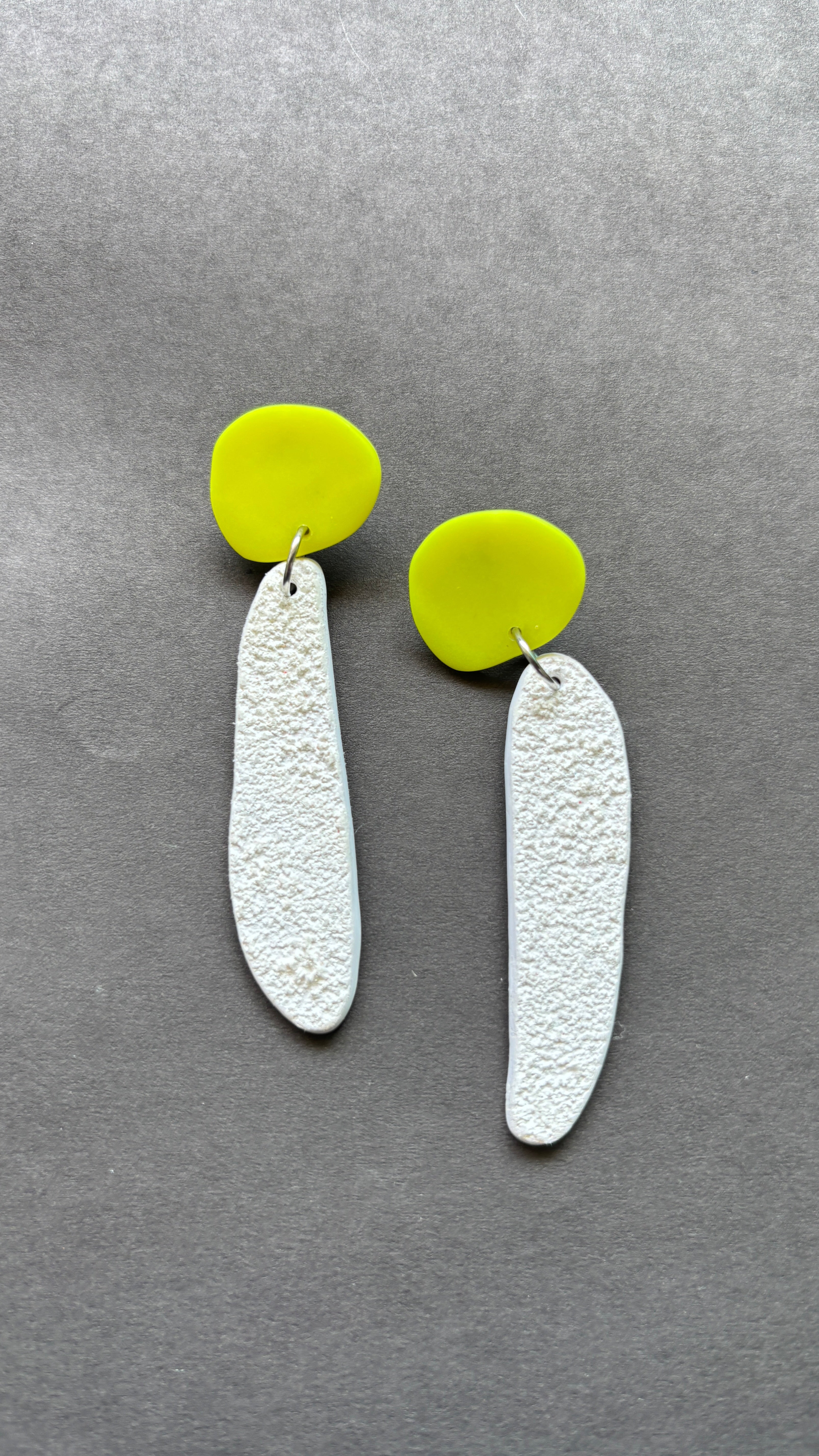 Fem Quads - Neon Yellow and White - CiceroniEarringsColoured Ears