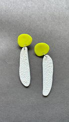 Fem Quads - Neon Yellow and White - CiceroniEarringsColoured Ears