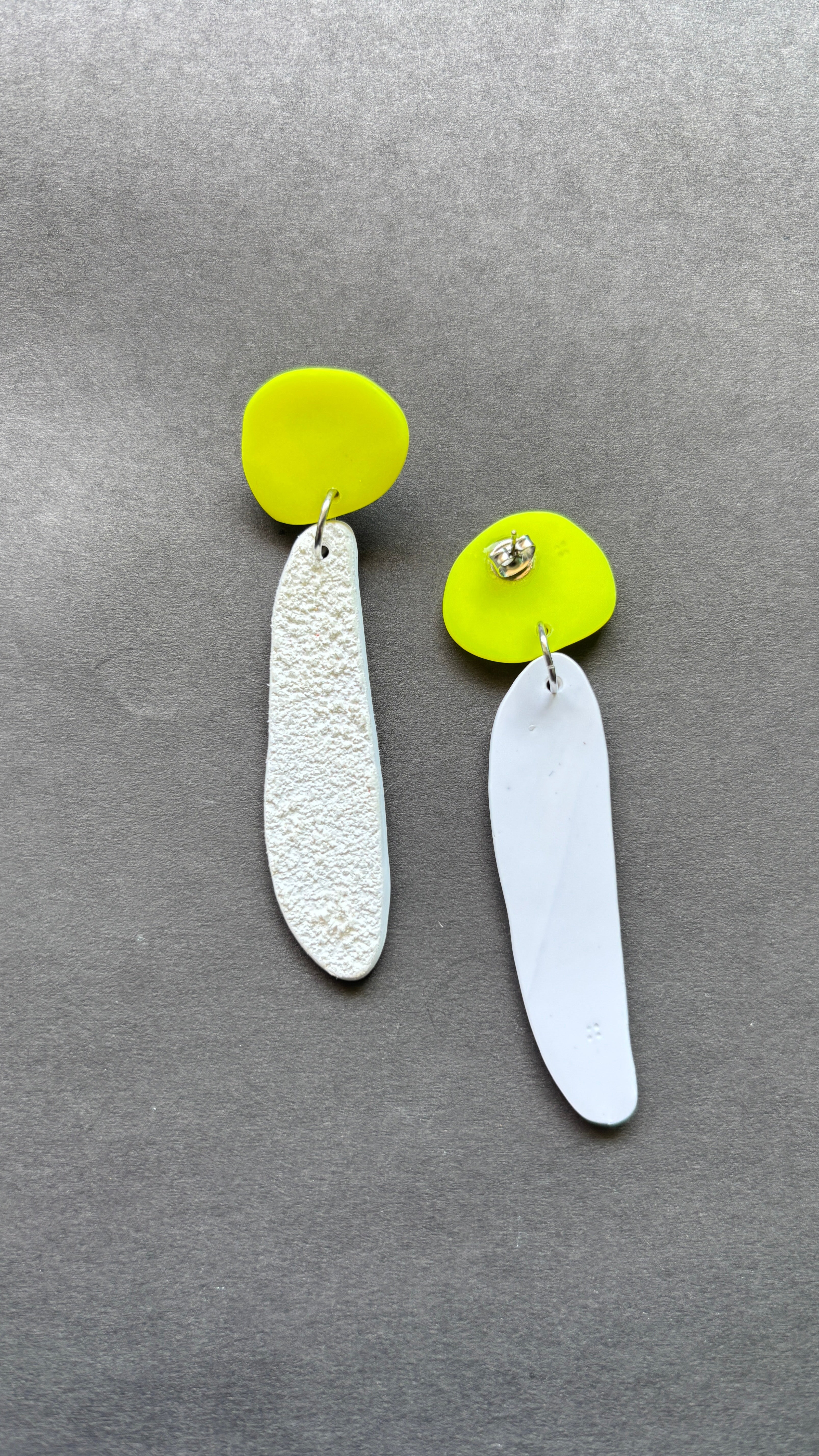 Fem Quads - Neon Yellow and White - CiceroniEarringsColoured Ears