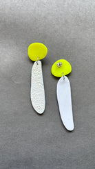 Fem Quads - Neon Yellow and White - CiceroniEarringsColoured Ears