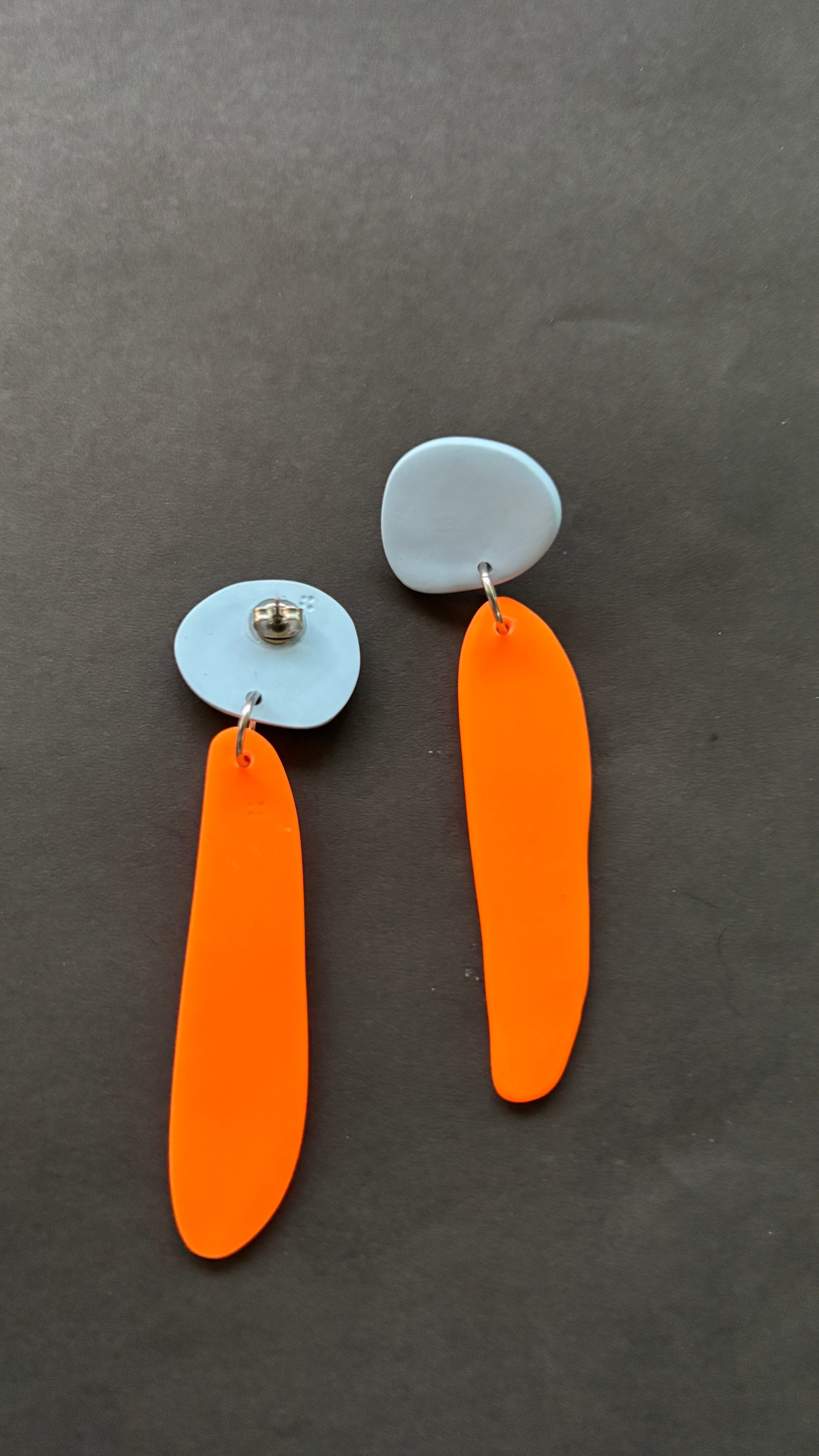 Fem Quads - Pale Blue and Orange - CiceroniEarringsColoured Ears