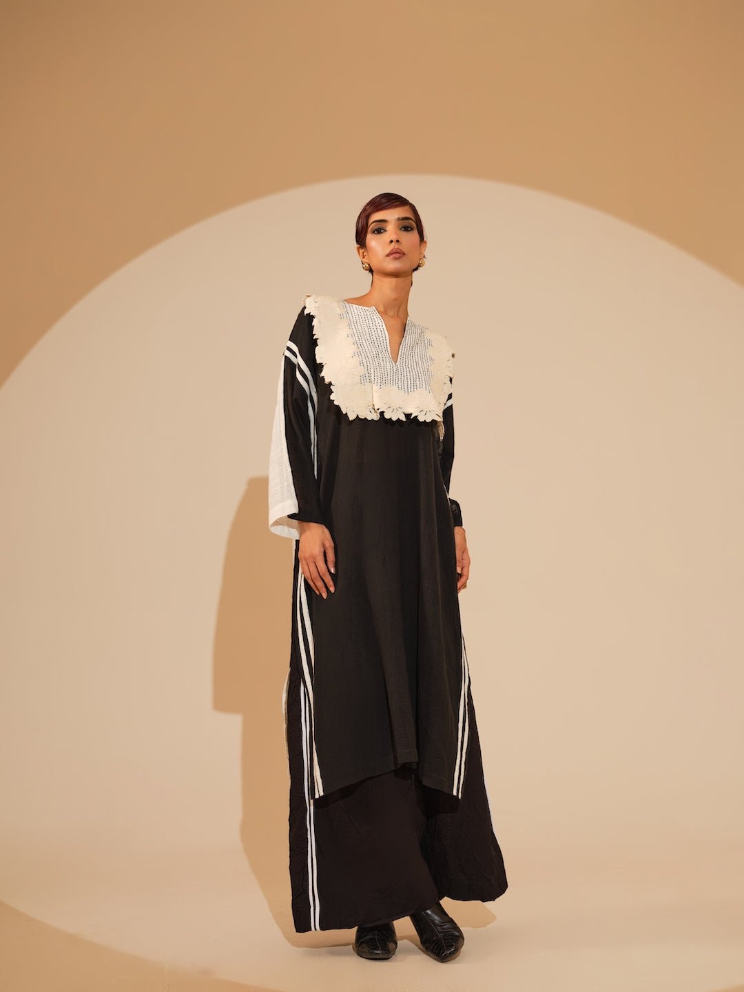 Fern Tunic - Black and Natural - CiceroniKurta, Everyday WearStoique