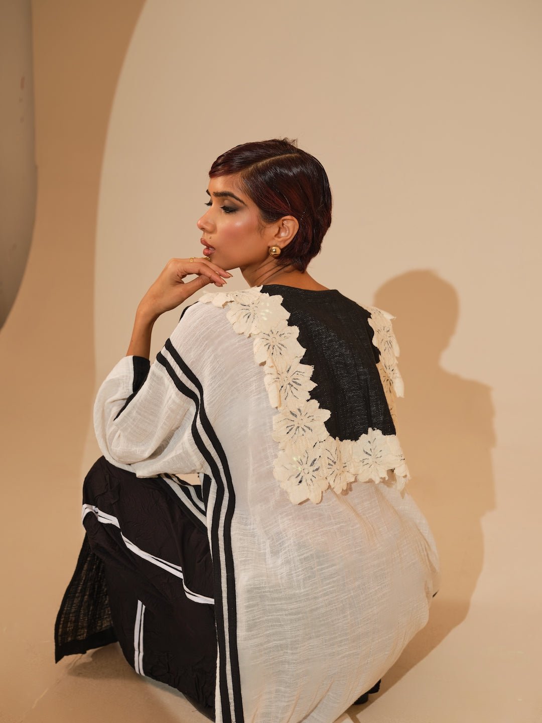 Fern Tunic - Black and Natural - CiceroniKurta, Everyday WearStoique