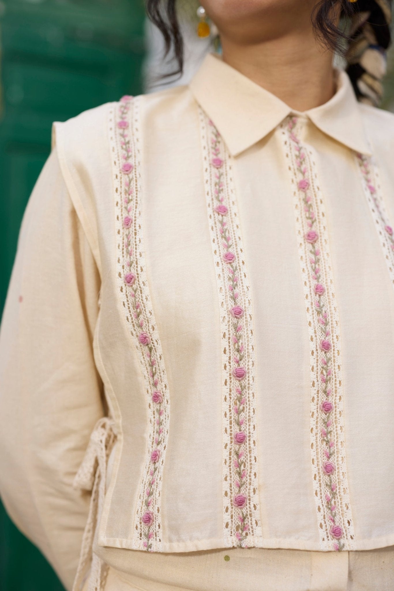 Fiora Gillet - Ecru and Pink - CiceroniJacketsKhyati Rughani
