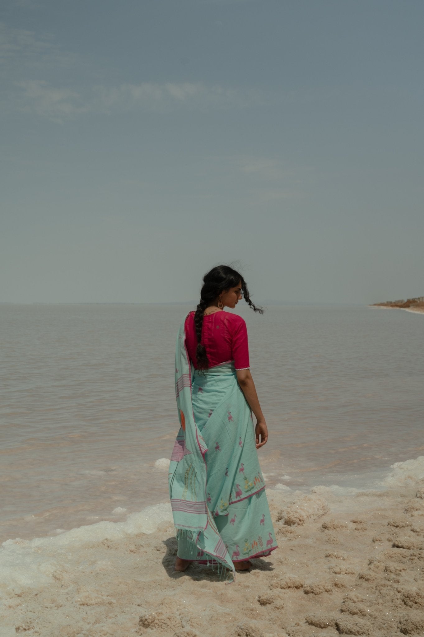 Flamingo Jamdani Saree - CiceroniSareeGulmohar Calcutta