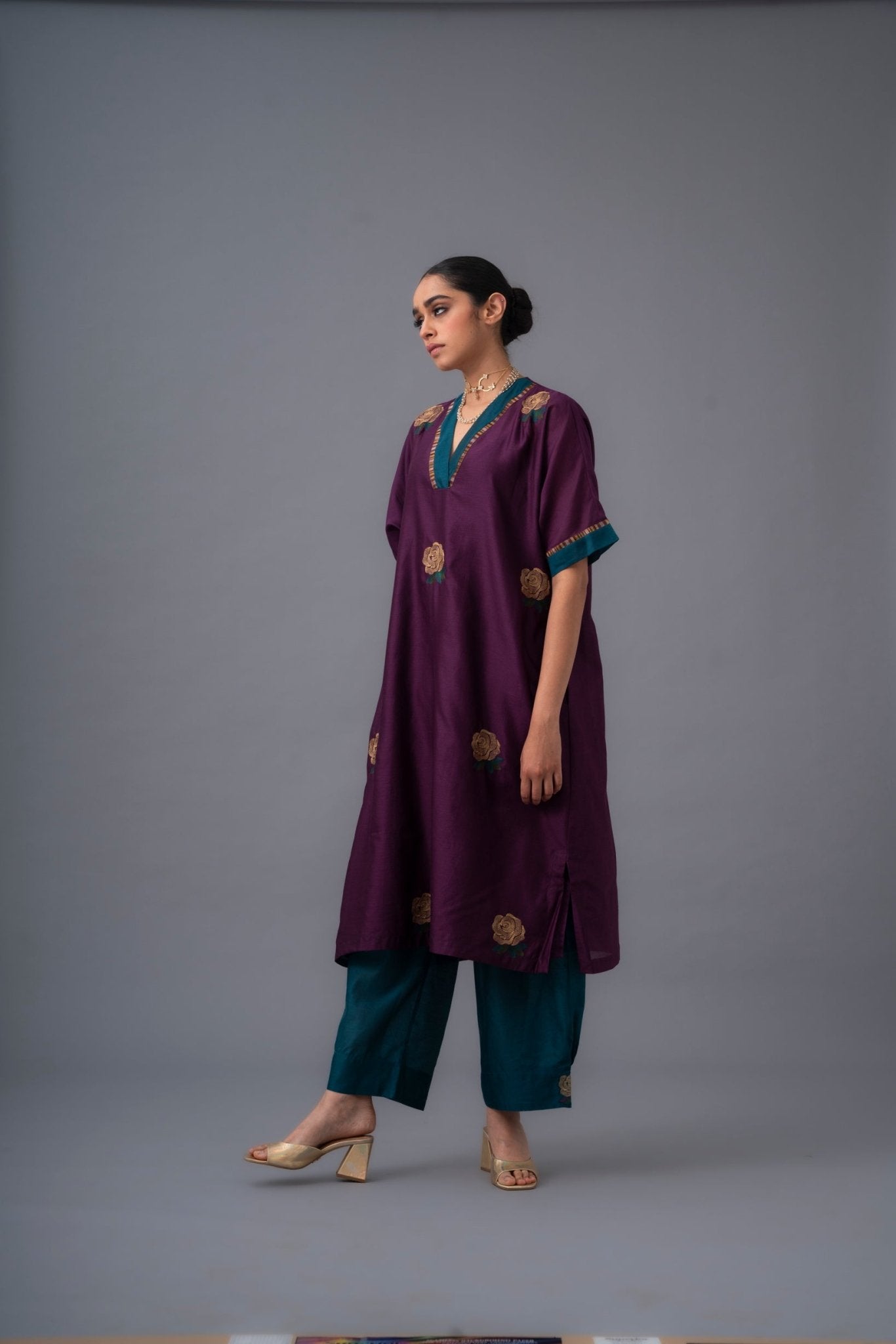 Flor Set - Deep Plum - CiceroniKurta Set, Festive WearRaga & Co.