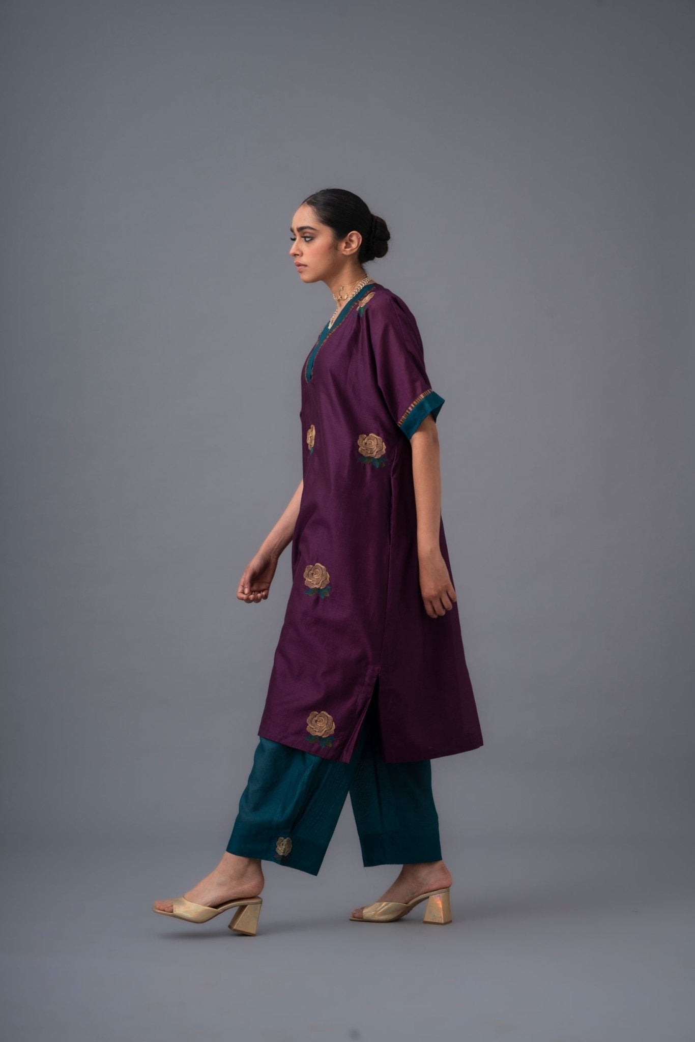 Flor Set - Deep Plum - CiceroniKurta Set, Festive WearRaga & Co.