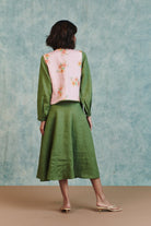 Flora Co - Linen Embroidered Rounded Waistcoat - CiceroniWaistcoatSaphed