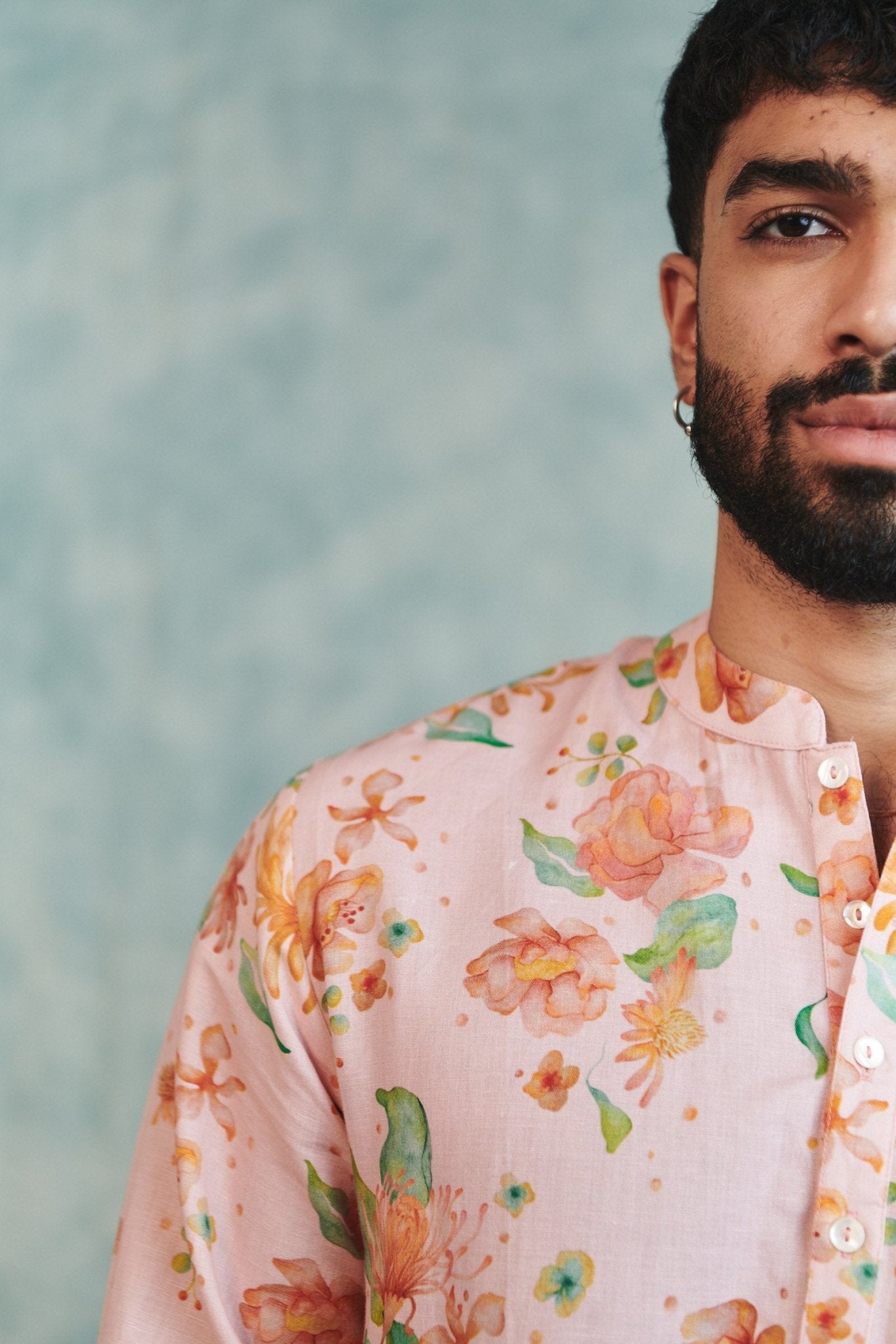 Flora Co - Linen Men's Classic Kurta - CiceroniKurtaSaphed