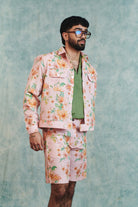 Flora Co - Linen Men's Trucker Jacket - CiceroniJacketsSaphed