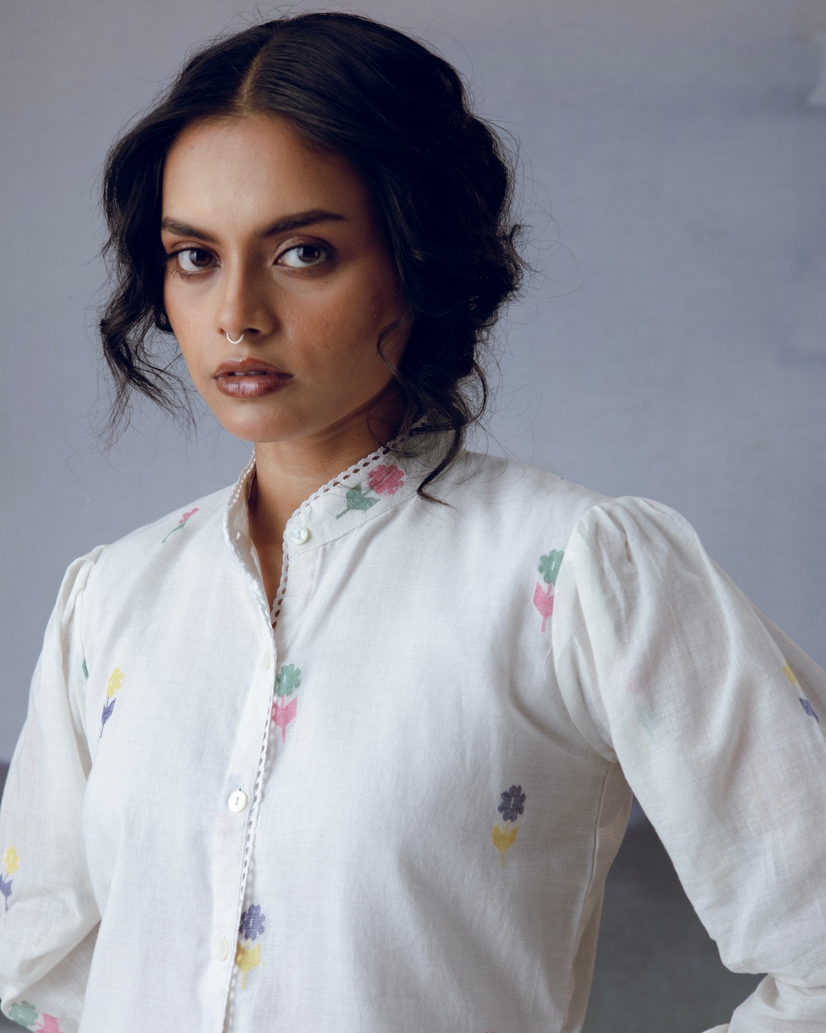 Flora Shirt - White - CiceroniWomen ShirtsGulmohar Calcutta