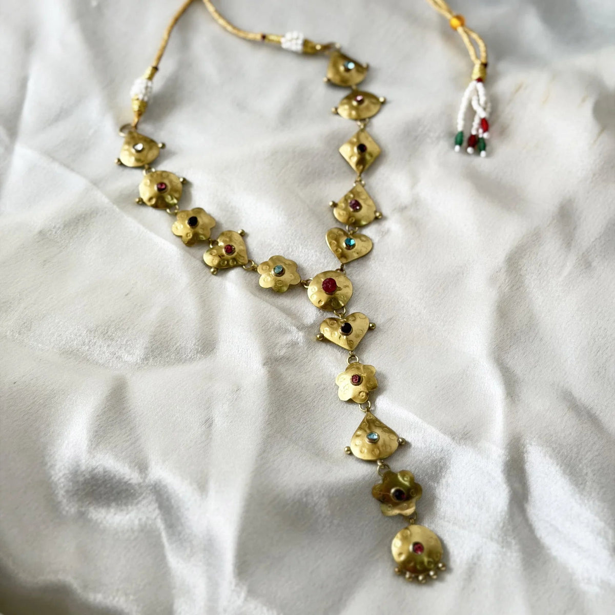 Floral Tie Necklace - CiceroniNeckpieceBy Nirjari