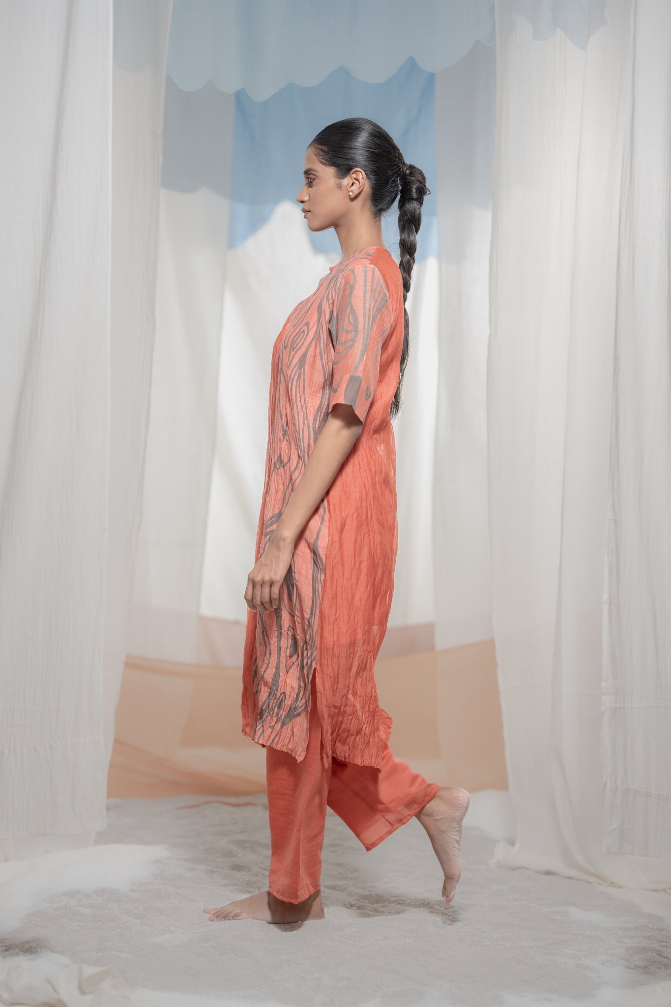 Flow Coral Co - ord Set - CiceroniKurta Set, Everyday WearAmoda - Essence Of India