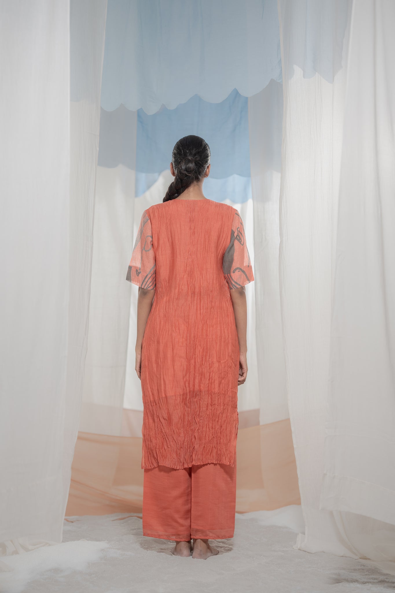 Flow Coral Co - ord Set - CiceroniKurta Set, Everyday WearAmoda - Essence Of India