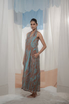 Flow Halter Sleevless Dress - CiceroniDressesAmoda - Essence Of India
