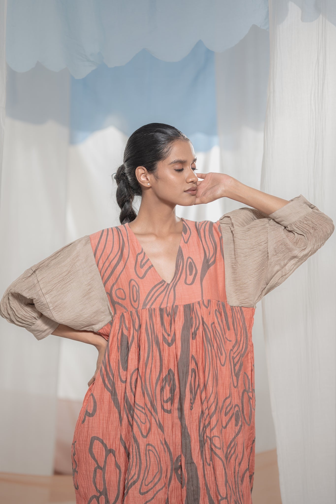 Flow Terrain Dress - CiceroniDressesAmoda - Essence Of India
