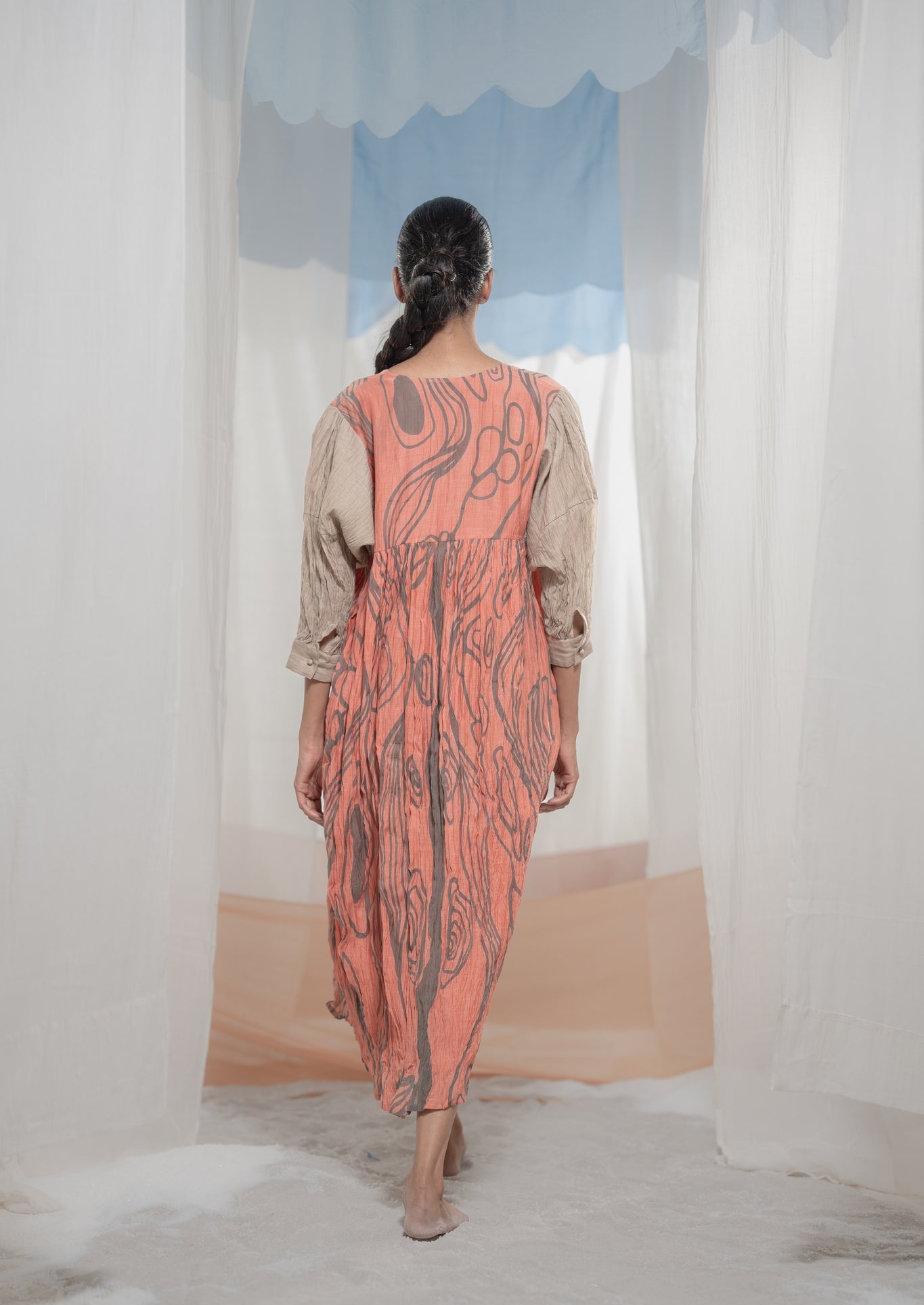 Flow Terrain Dress - CiceroniDressesAmoda - Essence Of India