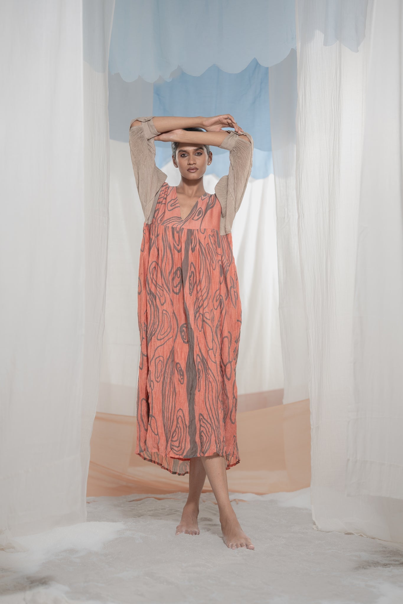 Flow Terrain Dress - CiceroniDressesAmoda - Essence Of India