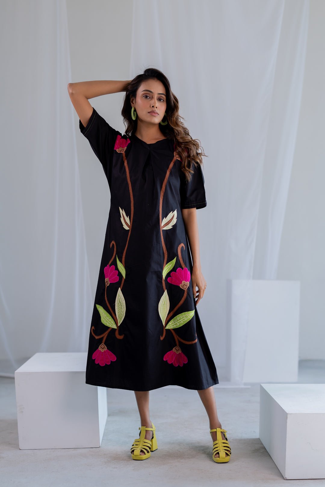 Flowers on Embers Applique Dress - CiceroniDressesSilai Studio