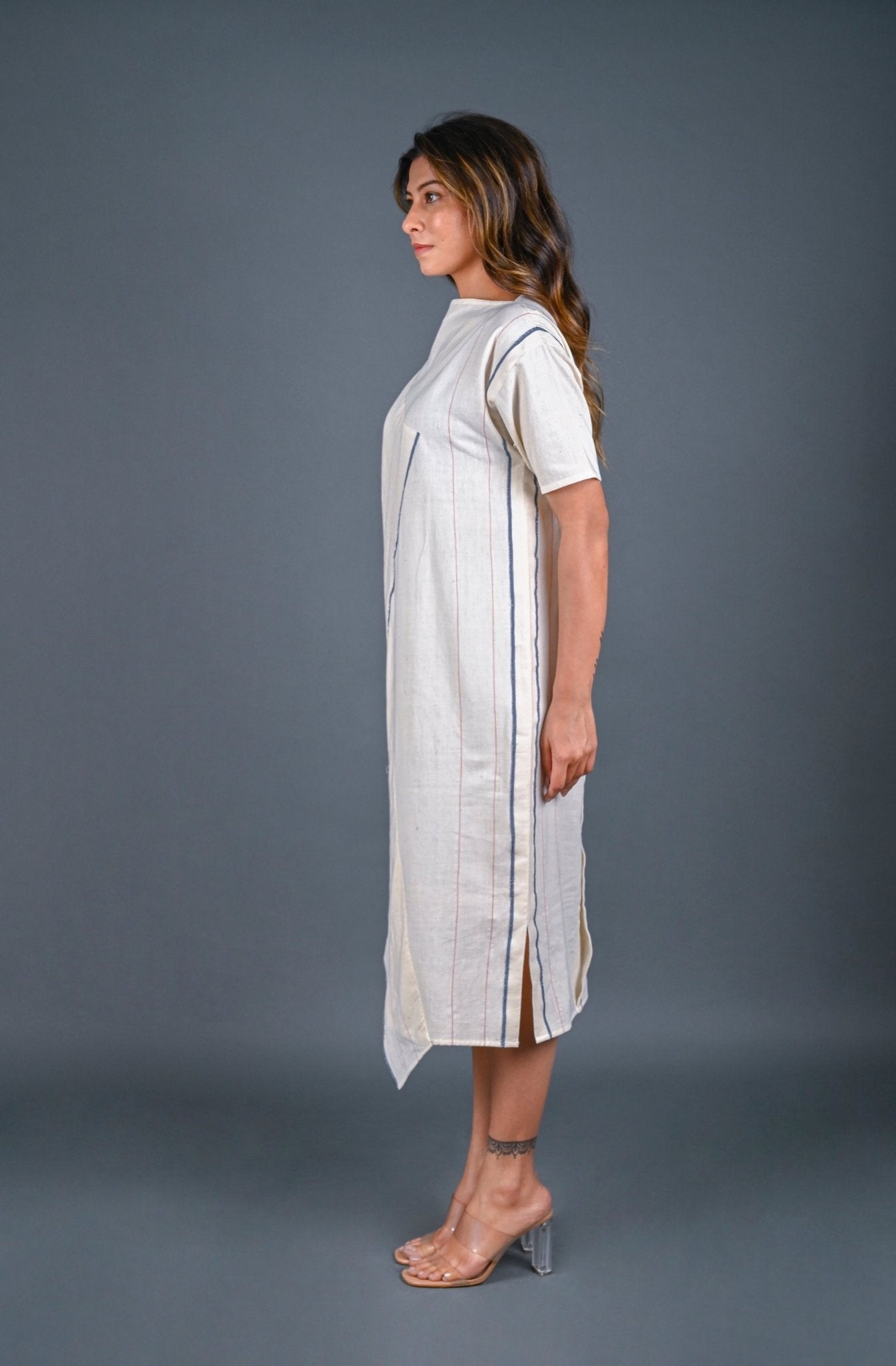 Folded Dress Diagonal Detail - Zero Waste - CiceroniDressesRang by Rajvi