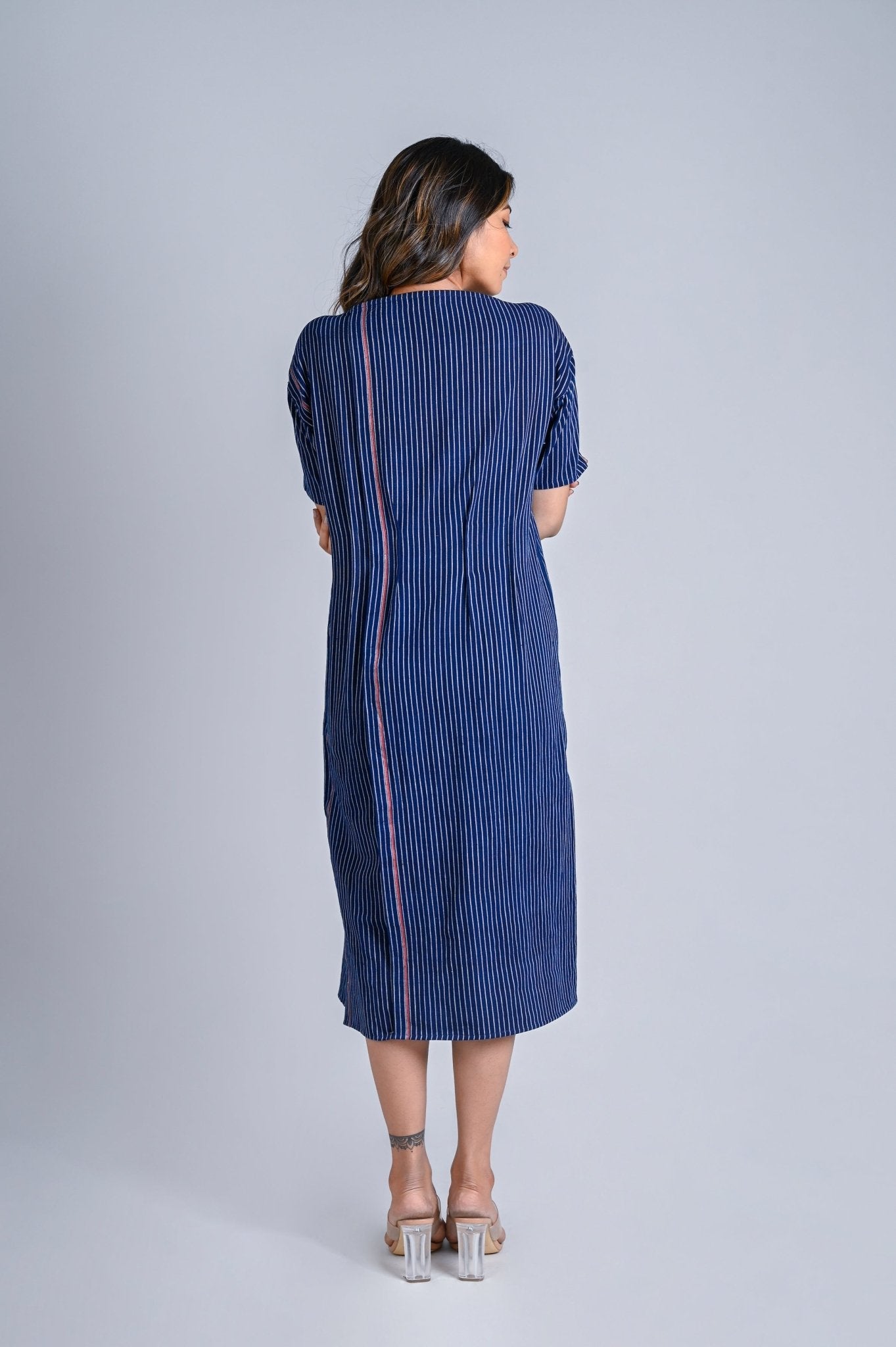 Folded Dress Diagonal Detail - Zero Waste - CiceroniDressesRang by Rajvi